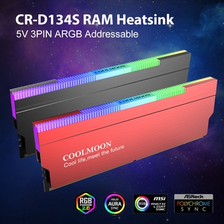 [ส่งจากมะนิลา] COOLMOON Ddr1 DDR3 DDR4 RGB ฮีทซิงค์ระบายความร้อน 5V 3PIN ARGB AURA SYNC หน่วยความจําหม้อน้ําคูลเลอร์