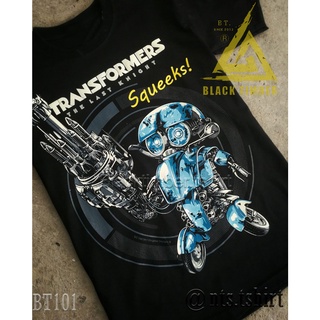 BT 101 Transformers Squeeks Robot เสื้อยืด สีดำ BT Black Timber T-Shirt ผ้าคอตตอน สกรีนลายแน่น S M L XL XXL