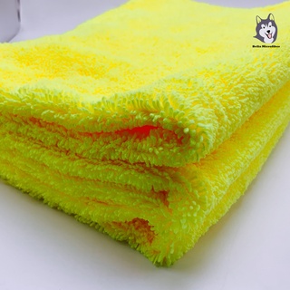 ผ้าไมโครไฟเบอร์ สีเหลืองขนสองด้านเย็บขอบ ขนาด 40*60 ซม. 300GSM(WP373)