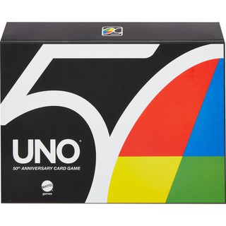 UNO Premium 50Th Anniversary Edition Matching Card Game สำหรับเด็กอายุ 7 ปีขึ้นไป รุ่น GXJ94