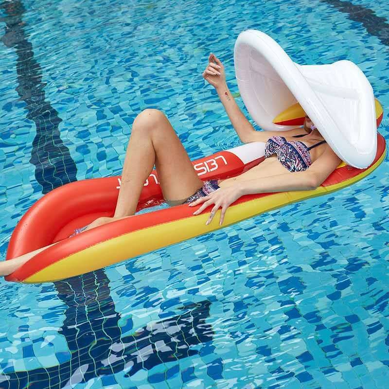 float-me-summer-แพยางนอนเดี่ยว-พร้อมหลังคากันแดด-inflatable-bed-with-sunshade-pool-float