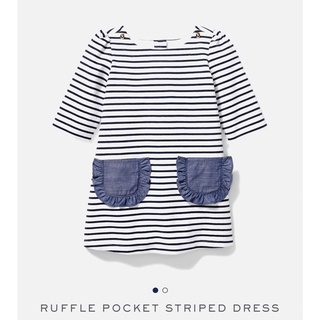 JANIE AND JACK "RUFFLE POCKET STRIPED DRESS"