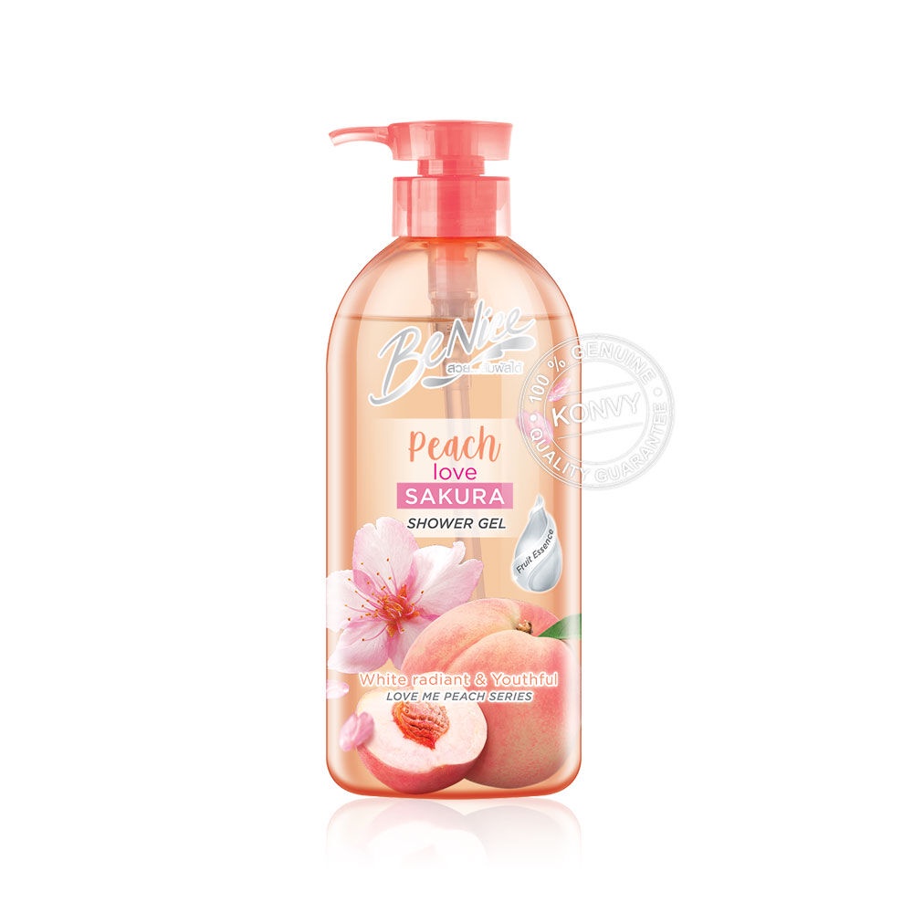 เกี่ยวกับ BeNice Love Me Peach Shower Gel Peach Love Sakura 450ml.