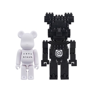 (ของแท้) คู่ BE@RBRICK × nanoblock, a set including a 100% Be@rbrick and a nanoblock figure (Bearbrick)