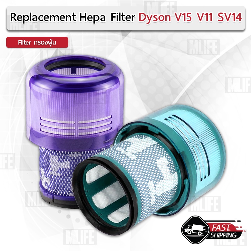 ภาพหน้าปกสินค้าMLIFE - ฟิลเตอร์กรองฝุ่น Dyson V15 V11 SV14 เครื่องดูดฝุ่น ไส้กรอง อะไหล่ ขาตั้ง อุปกรณ์ - Replacement HEPA filter for D