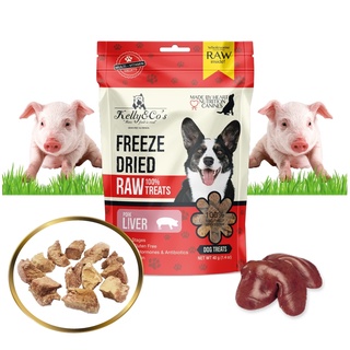 สินค้า เคลลี่แอนด์โค ขนมสุนัข ซิงเกิ้ลทรีทส์ ขนมฟรีซดราย ตับหมู (Freeze-dried Pork Liver) 40 g.