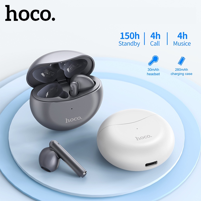 ราคาและรีวิวHoco EW14 100% TWS หูฟังบลูทูธ หูฟังสเตอริโอไร้สาย บลูทูธ 5.3 หูฟังไร้สาย ลดเสียงรบกวน HD พร้อมไมโครโฟน สําหรับสมาร์ทโฟน