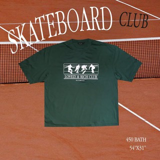 QCLOTH เสื้อ Oversize พร้อมส่ง!! ลาย Skateboard club T-shirt Qcloth