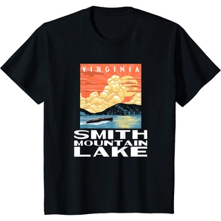 เสื้อยืดโอเวอร์ไซส์เสื้อยืด พิมพ์ลายภูเขา ทะเลสาบ เวอร์จิเนีย สไตล์วินเทจ เรโทร แฟชั่นฤดูร้อน สําหรับผู้ชายS-3XL