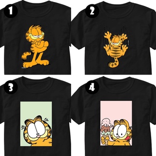 เสื้อยืดผ้าฝ้ายพิมพ์ลายขายดี T182 GARFIELD COOL เทรนด์วินเทจเสื้อยืดกราฟิกสีดําฟรีเสื้อยืดขนาดมากกว่าสําหรับผู้ชายและผู้