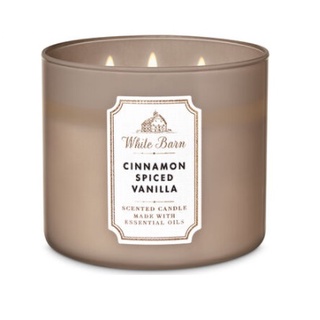 Bath &amp; Body Works White Barn Scented Candle #Cinnamon Spiced Vanilla 411 g