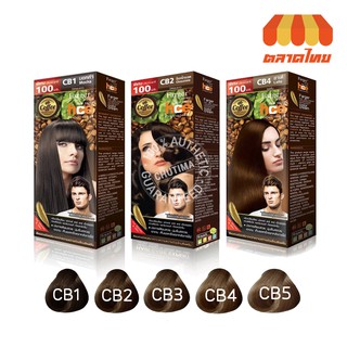 (ตัดปีกฝา) ครีมเปลี่ยนสีผม สีย้อมผม ฟาร์เกอร์ สีกาแฟ CB1 - CB5  Farger Coffee Brown Series  100 ml.