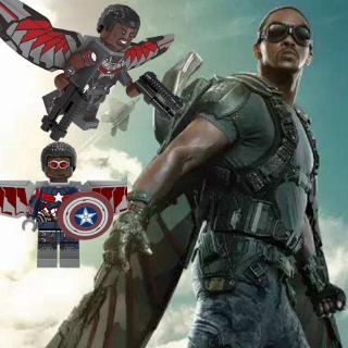 เข้ากันได้กับ Leging Minifigures Captain America Falcon Marvel Endgame Building Blocks ของเล่นสําหรับเด็ก