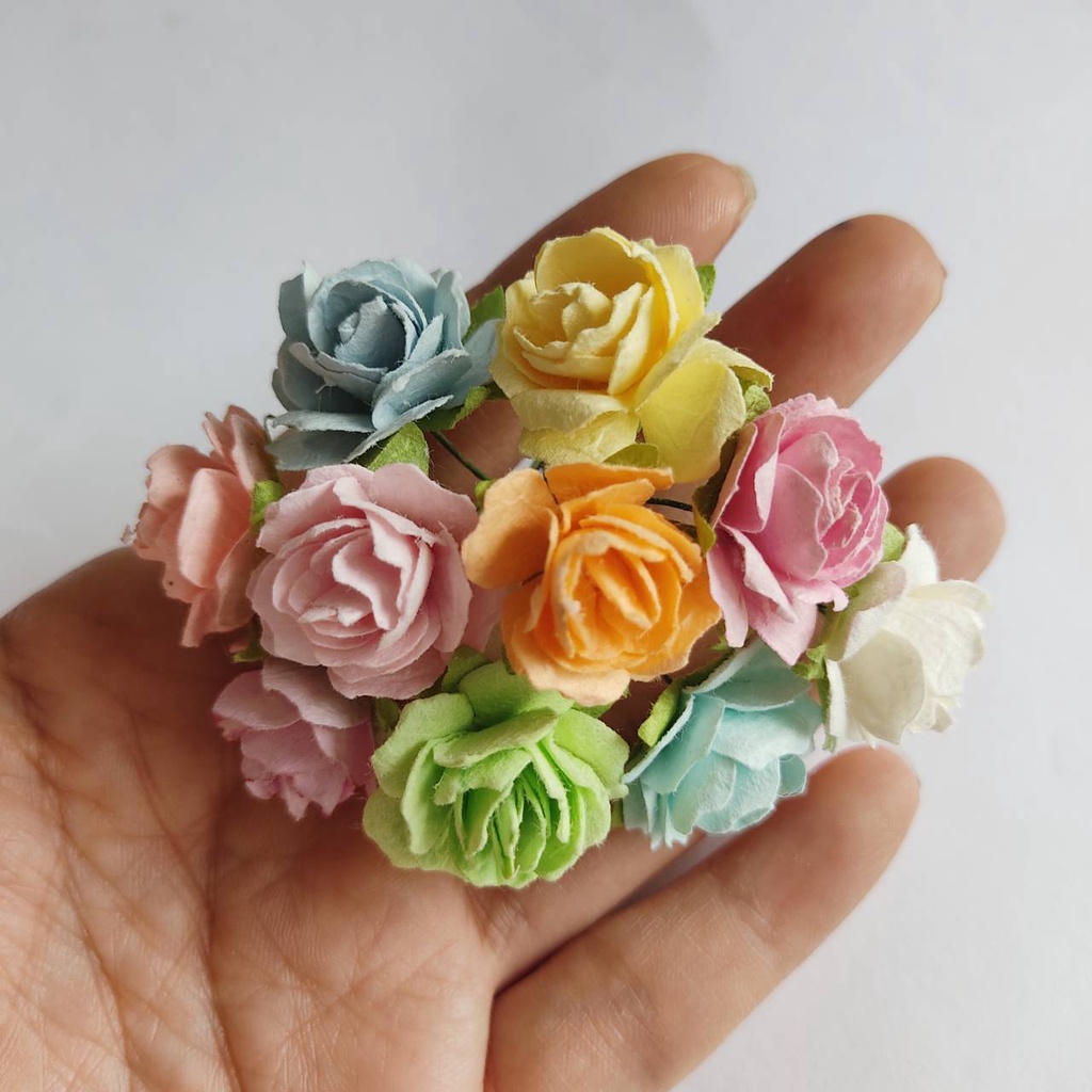 20-ดอก-rs250-ดอกไม้กระดาษสา-ดอกกุหลาบ-ดอกไม้กระดาษ-20-25-มม-paper-flower-rose-flower-20-25-mm