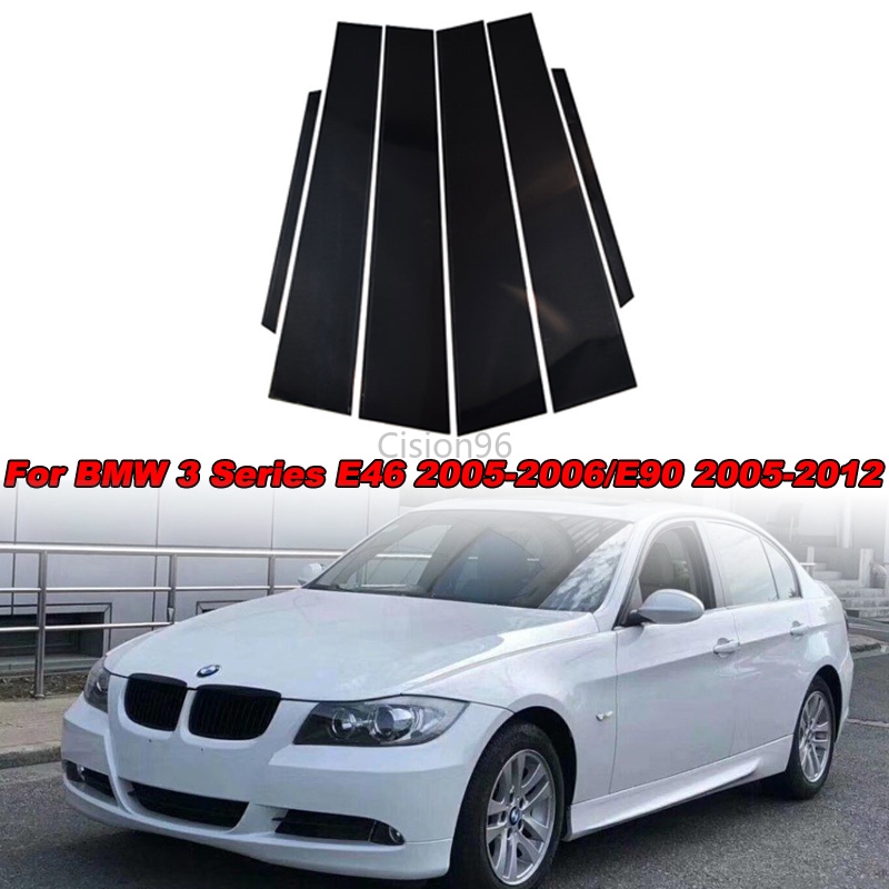 สติกเกอร์ฟิลม์ติดกระจกรถยนต์สีดํา-6-ชิ้น-สําหรับ-bmw-3-e46-2005-2006-e90-2005-2006-2007-2008-2009-2010-2011-2012