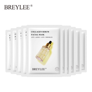 [จัดส่งไว]BREYLEE เซรั่มคอลลาเจนทองคำ 24k พอกหน้า ให้ความชุ่มชื้น ต่อต้านวัย 10 ชิ้น Anti-aging wrinkles facial mask