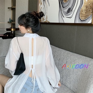 AKIFOON 🌷พร้อมส่ง🌷c187&amp; เสื้อกันแดด ผู้เสื้อคลุม สไตล์เกาหลี สำหรับผู้หญิง