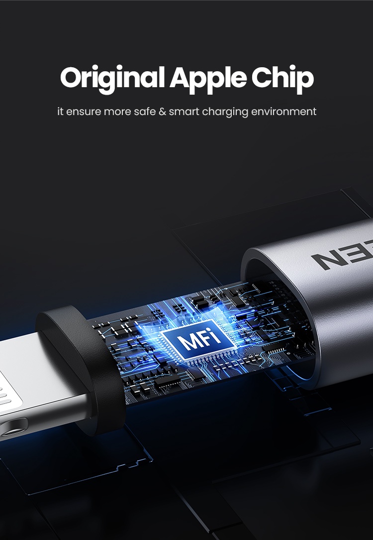 ภาพประกอบคำอธิบาย Ugreen MFi สายชาร์จ USB C เป็น Lightning iPhone 1 เมตร สําหรับ iPhone 14 14Plus 14 Pro Pro Max13 12 mini Pro Max 8 PD 18W 20W ชาร์จเร็ว สําหรับ Macbook