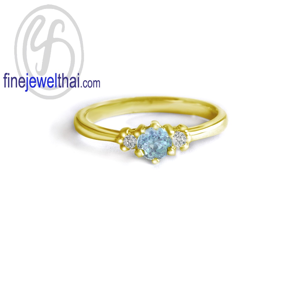 finejewelthai-แหวนอะความารีน-แหวนเงินแท้-พลอยประจำเดือนเกิด-aquamarine-birthstone-silver925-ring-r1182aq-g-pg