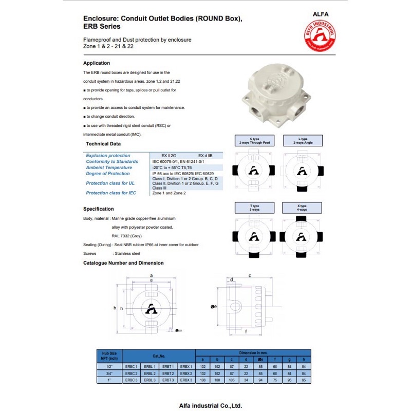 อุปกรณ์ไฟฟ้า-ป้องกันระเบิด-round-box-explosionproof