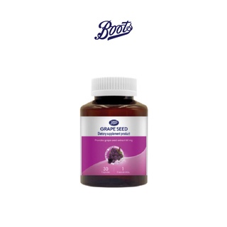 BOOTS VITAMINS บู๊ทส์ เกรพ สีด (ผลิตภัณฑ์เสริมอาหาร) 15 กรัม 30 แคปซูล