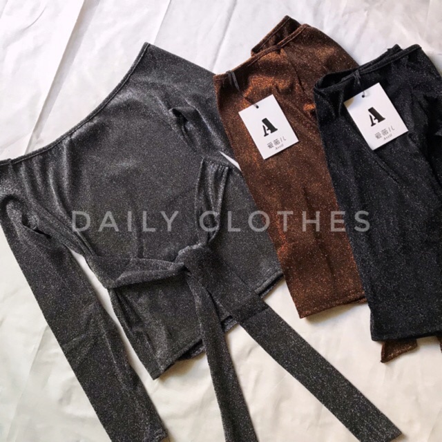 เสื้อปาดไหล่ผูกเอว-wink-wink-เจิดจรัสสุดค่ะซิส