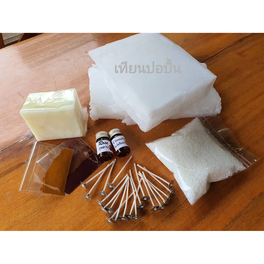 ชุดทำเทียนหอมครบเซตParaffin Candle making kit ส่งทันทีรับ12วันชุดคิท