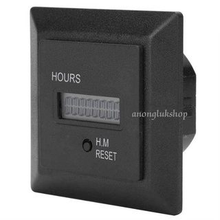 HM-1R Hours Meter ดิจิตอล 100-240Vac ตัวนับชั่วโมงการทำงาน 0-999999.59H รีเช็ทได้