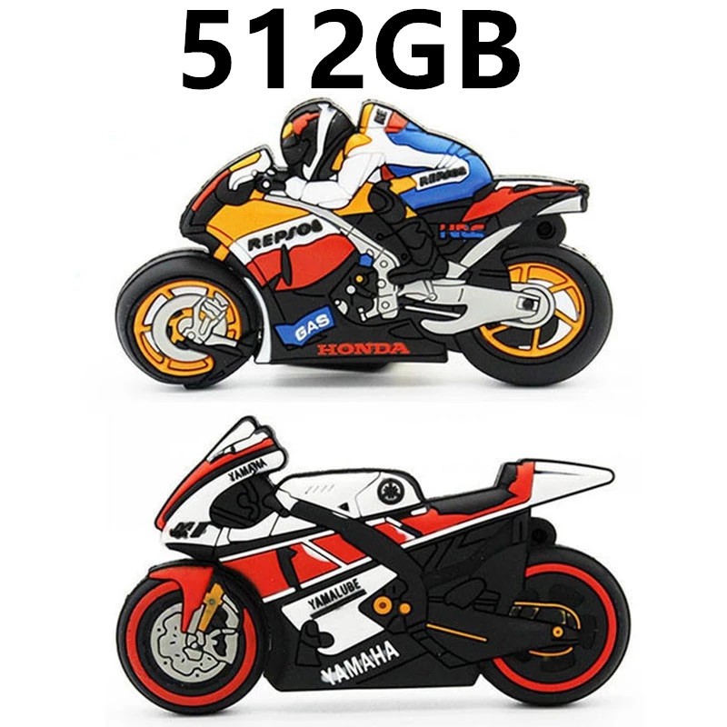 ภาพหน้าปกสินค้าแฟลชไดรฟ์ Usb รูปการ์ตูนรถจักรยานยนต์ 512GB ความจุเยอะ 512GB