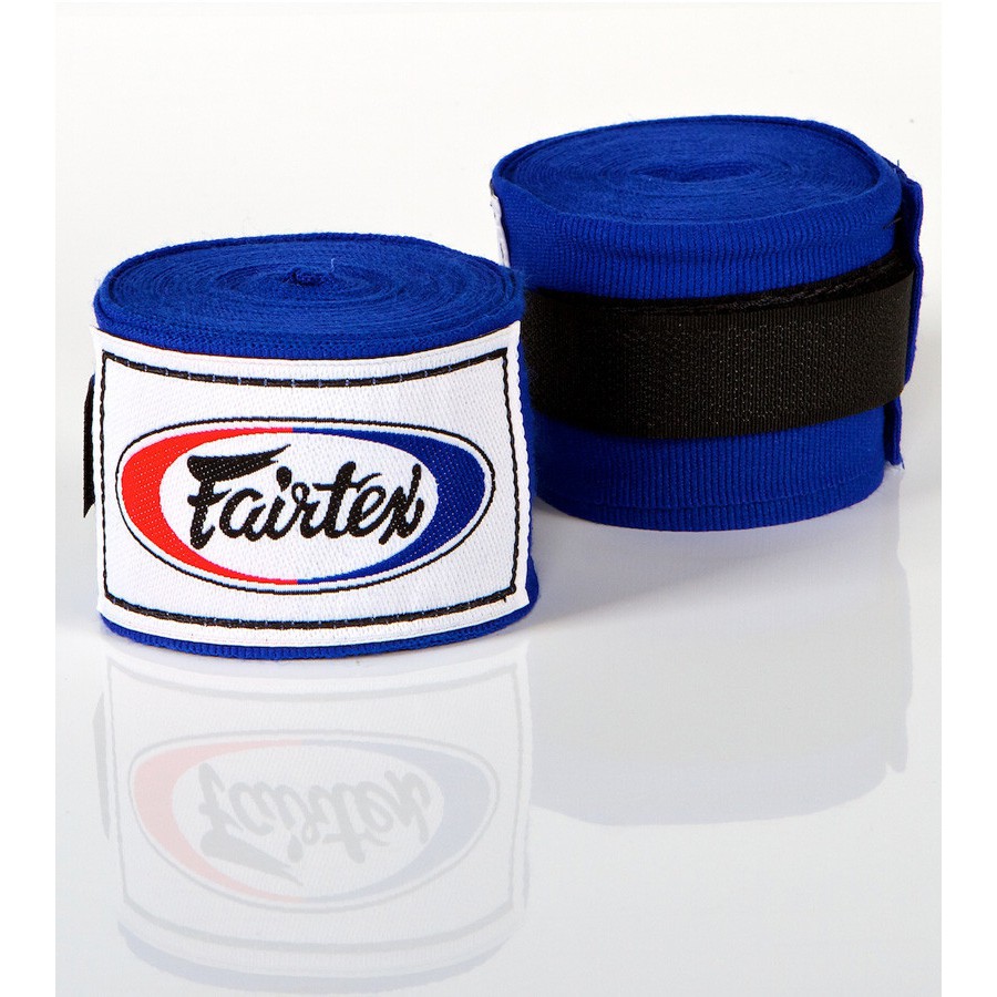 fairtex-น้ำเงิน-แฟร์เท็กซ์-ผ้าพันมือแบบยืด-มวยไทย-ชกมวย-ต่อยมวย-คอตตอน-ไนลอน-blue-hand-wraps-elastic-nylon-cotton