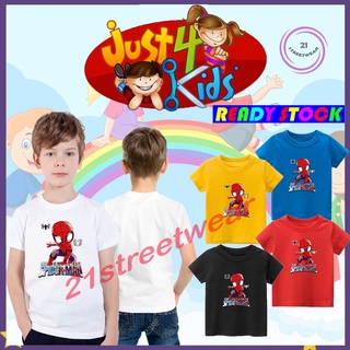 เสื้อยืด ผ้าฝ้าย 100% พิมพ์ลายสไปเดอร์แมน Baju Budak Lelaki แฟชั่นสําหรับเด็ก