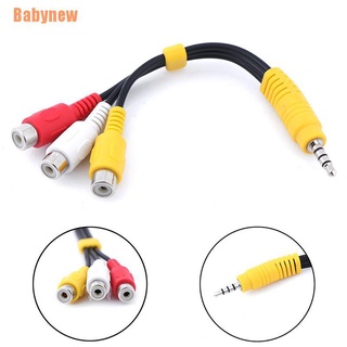 (Babynew) สายเคเบิ้ลอะแดปเตอร์เสียงสเตอริโอ 3.5 มม. Av Male Stereo To 3 Rca Female