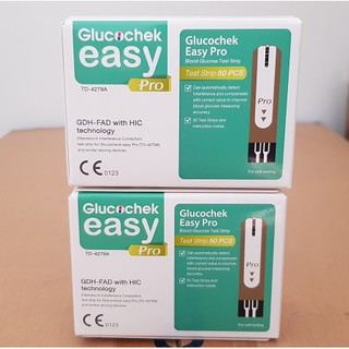 Glucochek Easy Pro แผ่นตรวจน้ำตาล กลูโคเช็คอีซี่โปร 50ชิ้น (2 กล่อง) Lot ใหม่ล่าสุด หมดอายุเดือน 3/2025