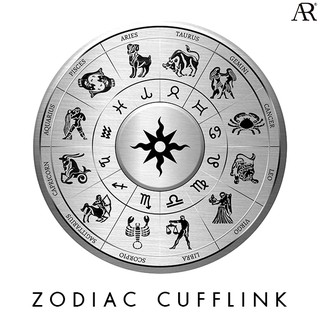 ANGELINO RUFOLO Cufflink(คัฟลิงค์) ดีไซน์ Zodiac(12 ราศี) กระดุมข้อมือคัฟลิ้งโรเดียมคุณภาพเยี่ยม ตัวเรือนสีเงิน