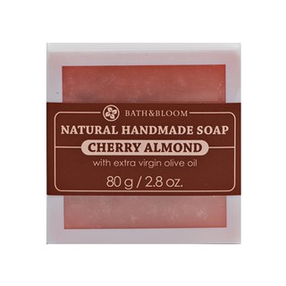 [BBS110] BATH &amp; BLOOM Cherry Almond Soap 80g บาธ แอนด์ บลูม สบู่ธรรมชาติ กลิ่นเชอรี่อัลมอนด์ ช่วยให้ผิวชุ่มชื้น 80 กรัม