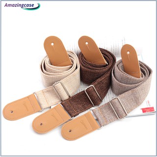 Longteam Adjustable Guitar Belt Cotton Linen Guitar Strap for Electric Acoustic