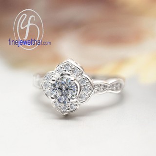 Finejewelthai แหวนเพชร-แหวนเงิน-เพชรสังเคราะห์-เงินแท้-แหวนวินเทจ/ Vintage-Diamond CZ-Silver925-Wedding-Ring - R1328cz