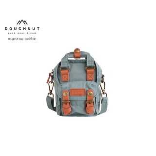 DOUGHNUT BAG:MACAROON TINY EARTH TONE : WASHED DENIM กระเป๋ากันน้ำได้ ผลิตจากผ้าไนลอน น้ำหนักเบา กระเป๋าสะพายข้าง (รหัสสินค้า 06575)