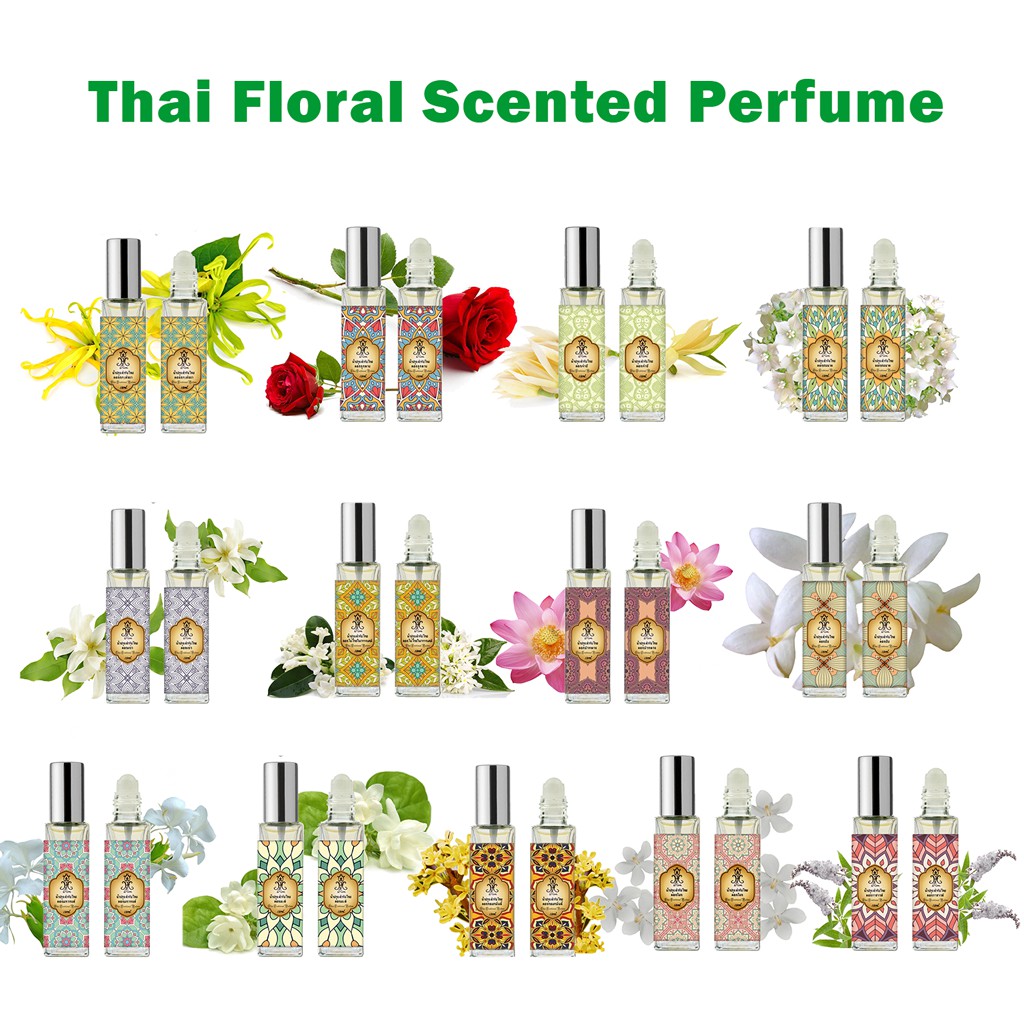 รูปภาพสินค้าแรกของน้ำปรุง ตำรับไทย 15 ml มี 13 กลิ่นให้เลือก Traditional Thai Floral Scented Water