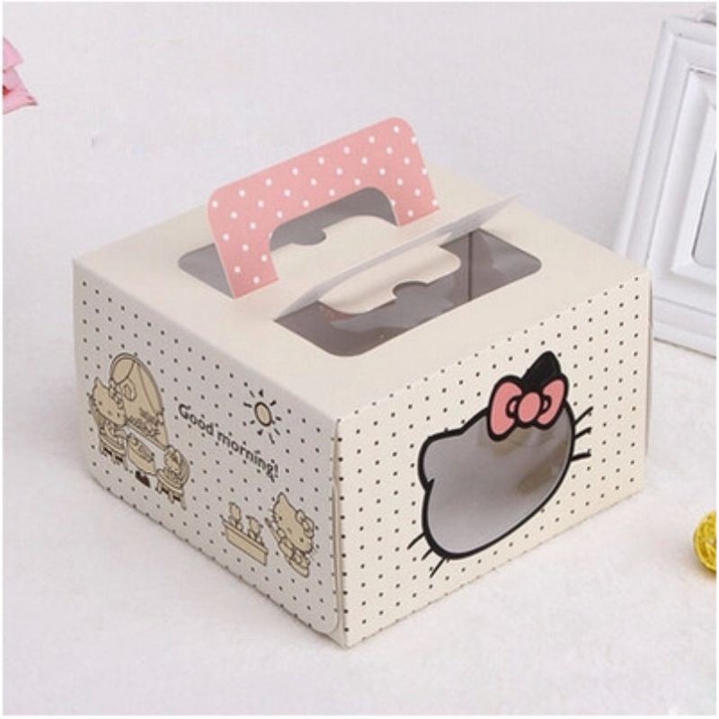 กล่องเค้กขนาด6นิ้ว-กล่องเค้กปอนด์-hello-kitty-5ใบ