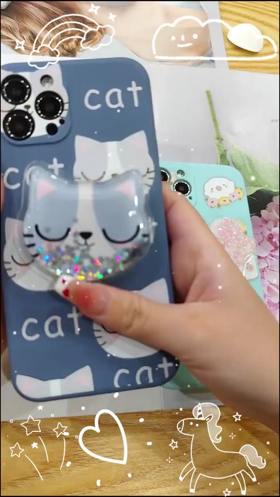 skin-feel-silicone-glitter-phone-case-for-iphone-7-8-iphone-se-2020-se2-phone-case-rotatable-stand-cartoon