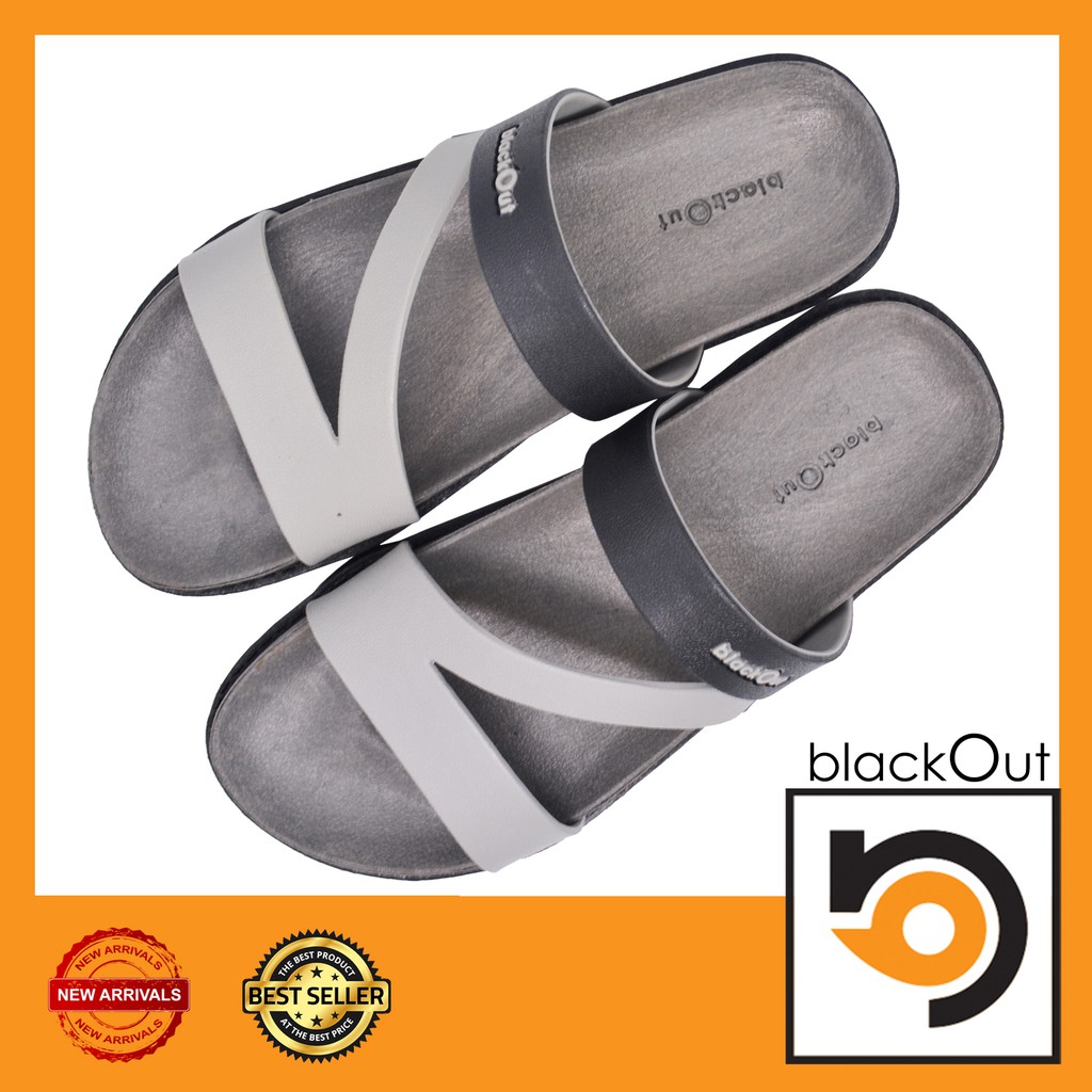 blackout-comfy2tone-รองเท้าแตะ-รองเท้ายางกันลื่น-พื้นเทา