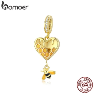 bamoer Charm fit Original Honeycomb Bracelet 925 Sterling Silver Women Jewelry DIY CZ Beads Charm jewelry DIY Making SCC1714