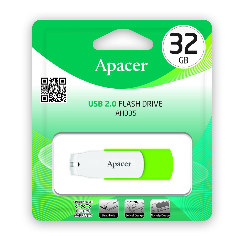 ภาพหน้าปกสินค้าApacer AH335 USB2.0 แฟลชไดร์ฟ 32GB (Apacer AP32GAH335G-1)