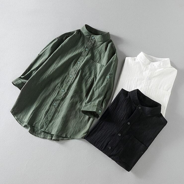 เสื้อเชิ้ตโปโลลําลอง-คอปก-แขนสั้น-3-4-เข้ารูป-สีขาว-แบบเป็นทางการ-สไตล์เกาหลี-คลาสสิก-แฟชั่นฤดูร้อน-สําหรับผู้ชาย