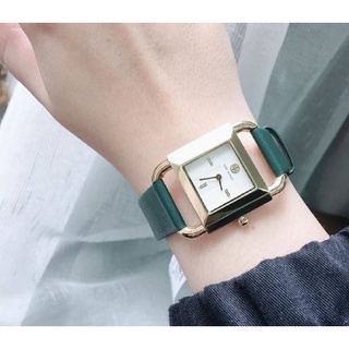 🎀 (สด-ผ่อน) นาฬิกาสายหนัง สีเขียว ตัวเรือนทอง TBW7203 Tory Burch Green &amp; Gold Phipps Tbw7203 Watch