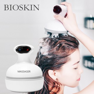 BIOSKIN Smart Head Scalp Massager USB Charging Wireless Head Electric Massage Device Stress Relax Body Back Massager Kneading Vibrating for Prevent Hair Loss