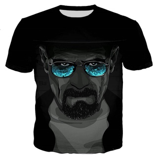 เสื้อยืดลําลอง แขนสั้น พิมพ์ลาย Tv Series Breaking Bad 3 มิติ โอเวอร์ไซซ์ สไตล์สตรีท แฟชั่นสําหรับผู้ชาย และผู้หญิง