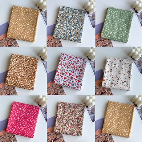 ผ้าแบ่งขายลายดอกไม้-ผ้าtc-พิมพ์ลาย-ผ้าเมตร-คอตตอนทีซี-floral-fabric-vintage