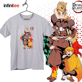 ไม่มีที่สิ้นสุด Demon Slayer Rengoku Team Anime Manga Shirt in Gray  เสื้อยืด  สำหรับผู้ชาย Women T Shirt Tees Tops